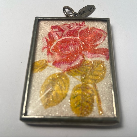 pendant Jewel Kade JK Flower Charm sparkle Tropical Back NY GC Station Stamp - Picture 2 of 9